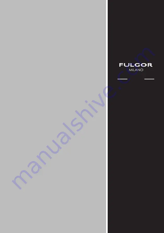 Fulgor Milano FCLHD 8041 HID TS BK Instructions For Installation And Use Manual Download Page 72