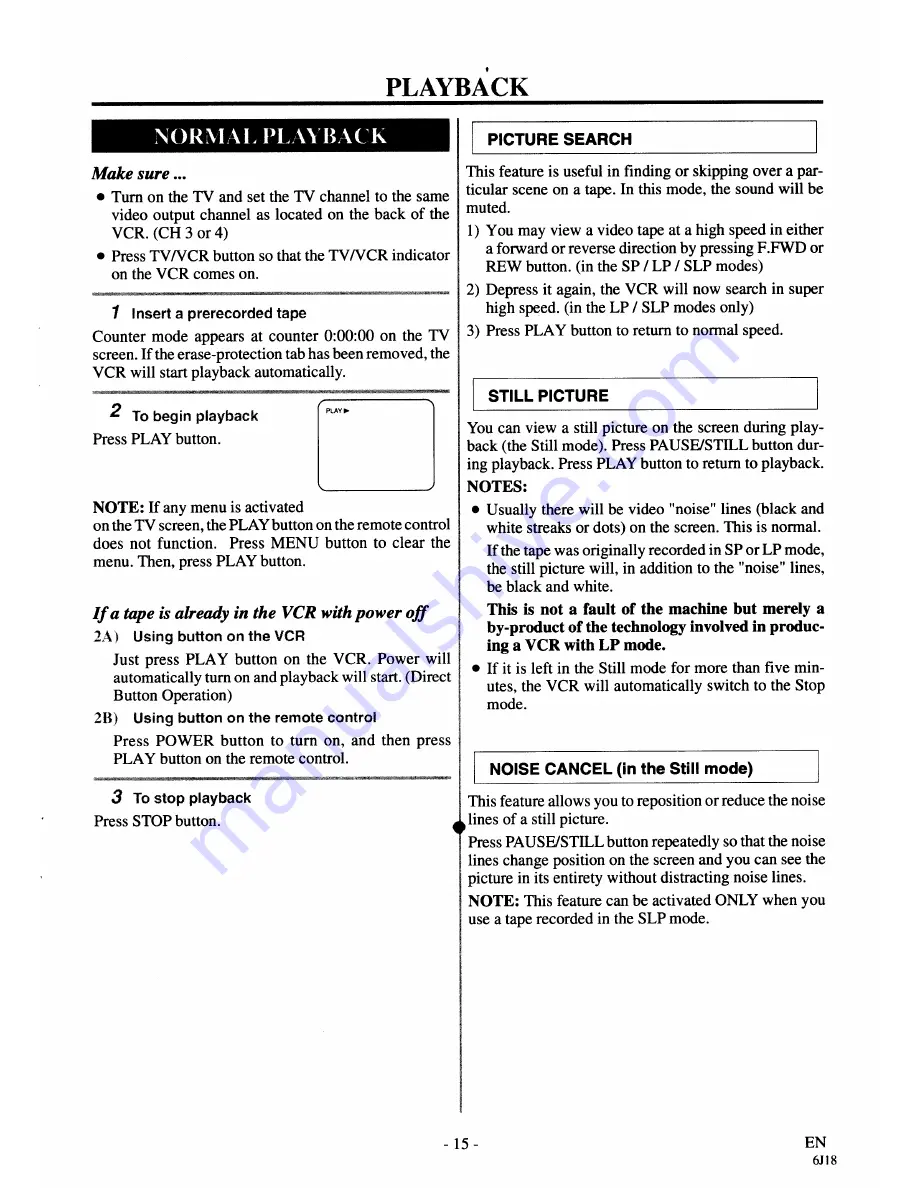 FUNAI FE226G Owner'S Manual Download Page 15