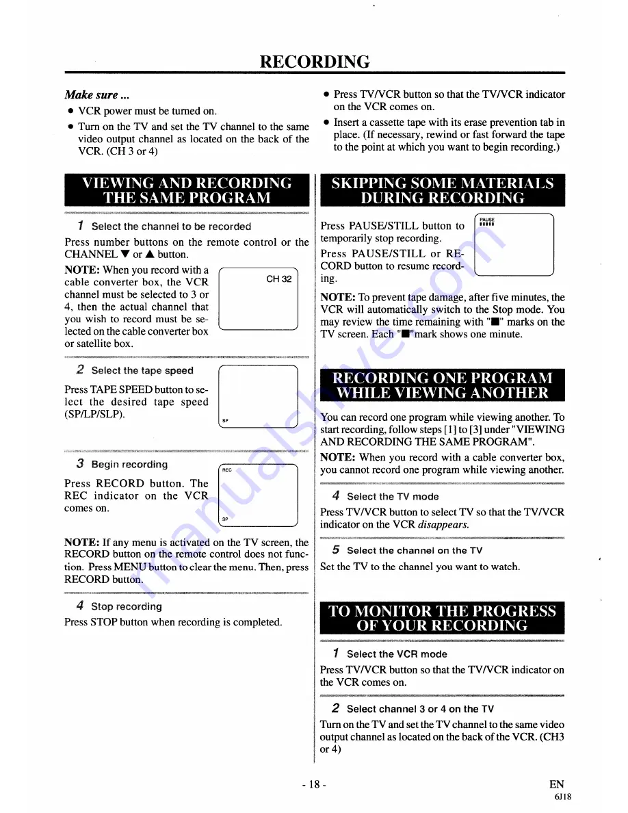 FUNAI FE226G Owner'S Manual Download Page 18