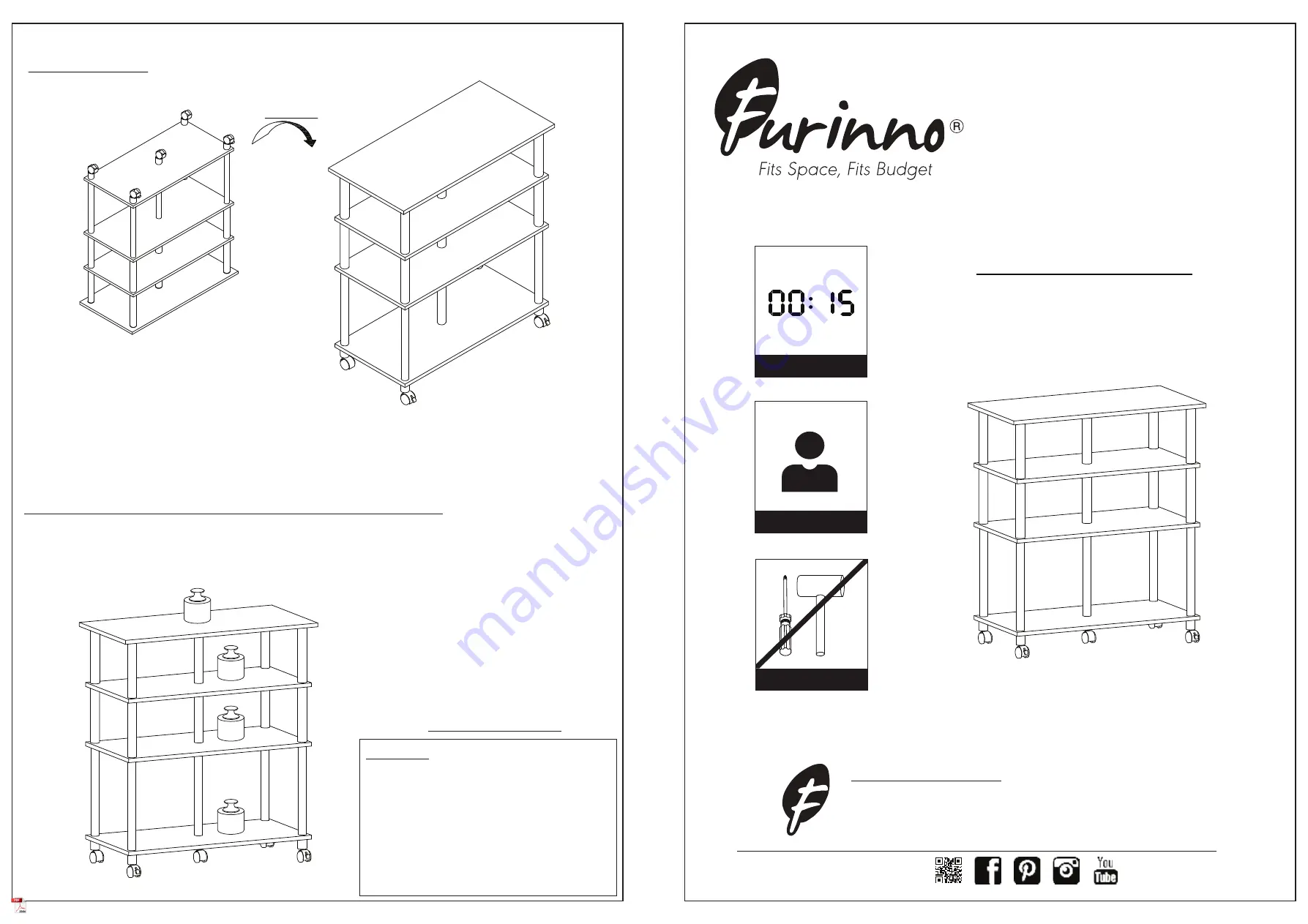 Furinno 22063 Assembly Instruction Download Page 1