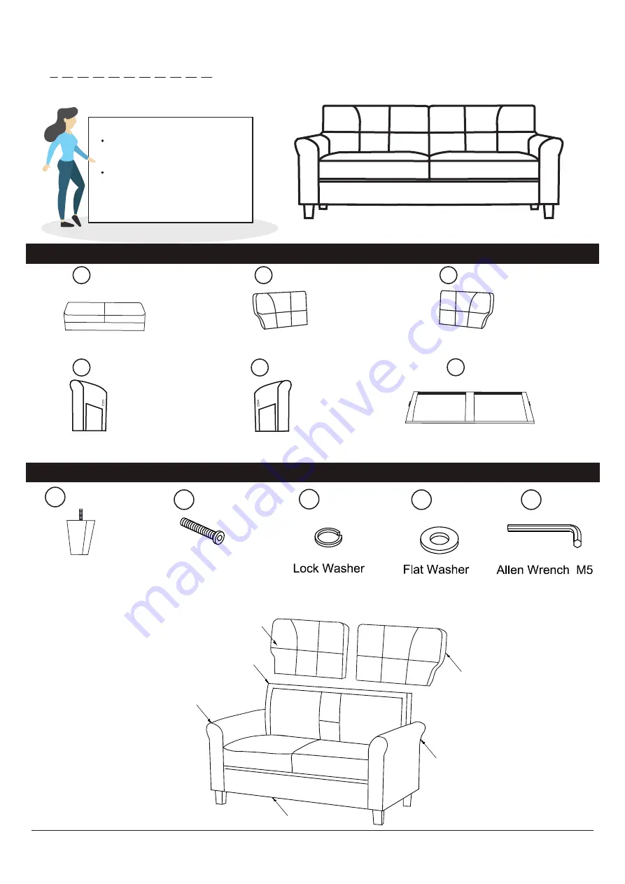 Furniture of America Alissa CM6213-LV Assembly Instructions Manual Download Page 5