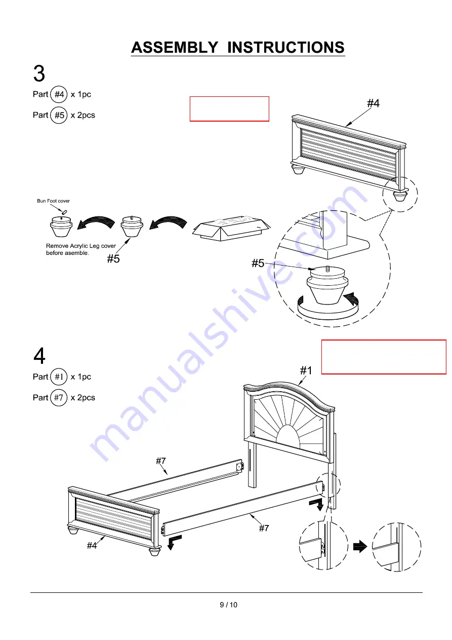 Furniture of America Allie Trundle CM7901T Assembly Instructions Manual Download Page 9