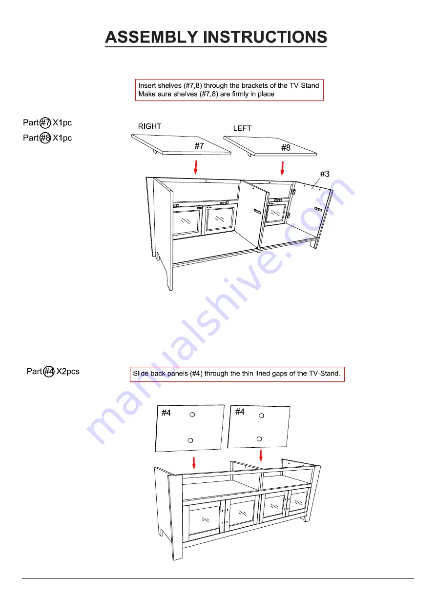 Furniture of America Alma CM5903-TV-60 Assembly Instructions Manual Download Page 8