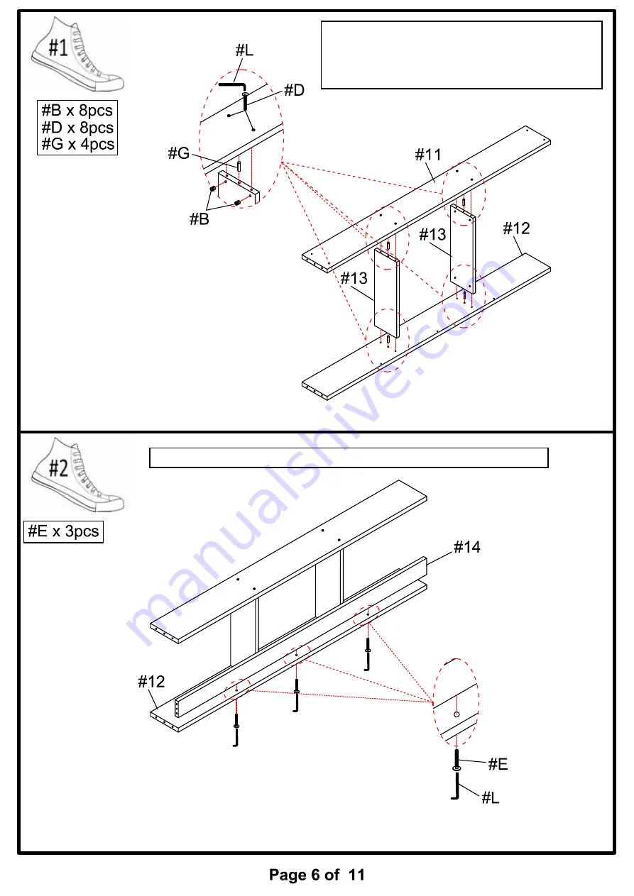 Furniture of America Annemarie CM-BK965F Assembly Instructions Manual Download Page 6