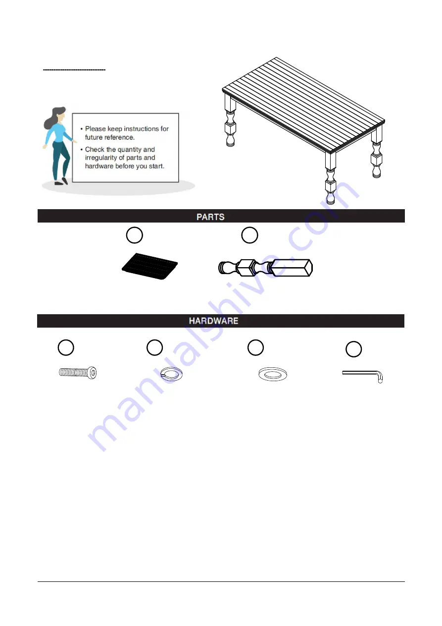 Furniture of America Calabria FOA3908PT Assembly Instructions Manual Download Page 5