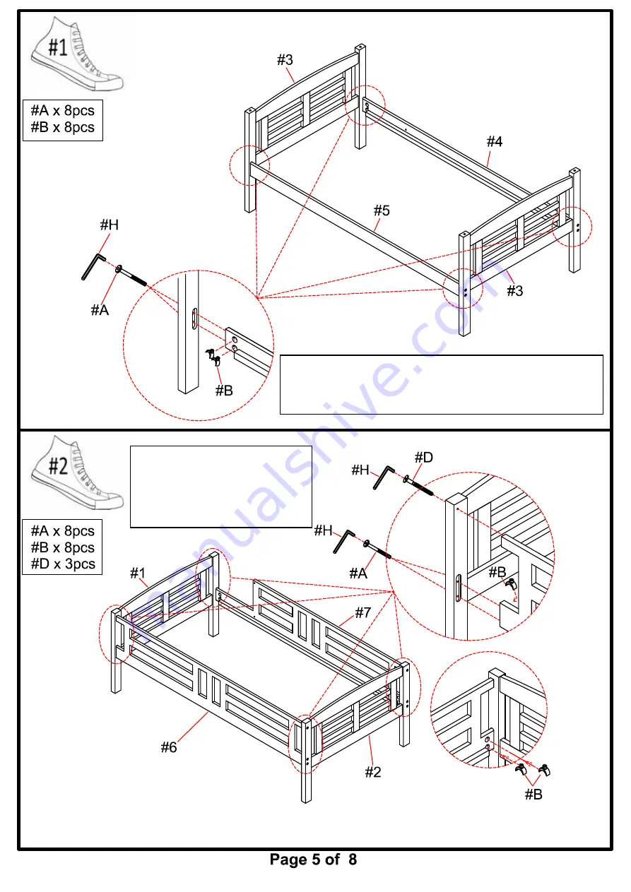 Furniture of America Cassie CM-BK 627 Assembly Instructions Manual Download Page 5