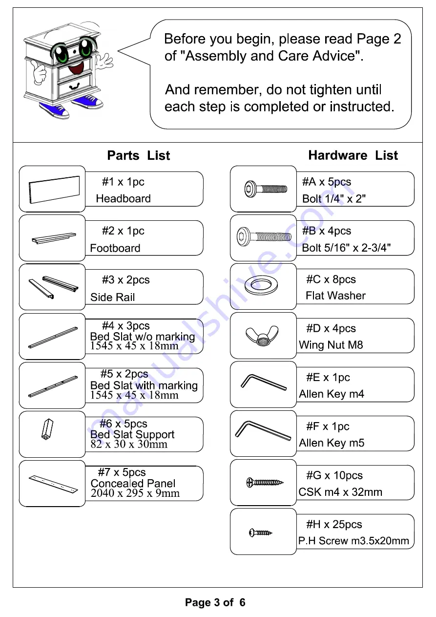 Furniture of America Christie CM7540Q Assembly Instructions Manual Download Page 3