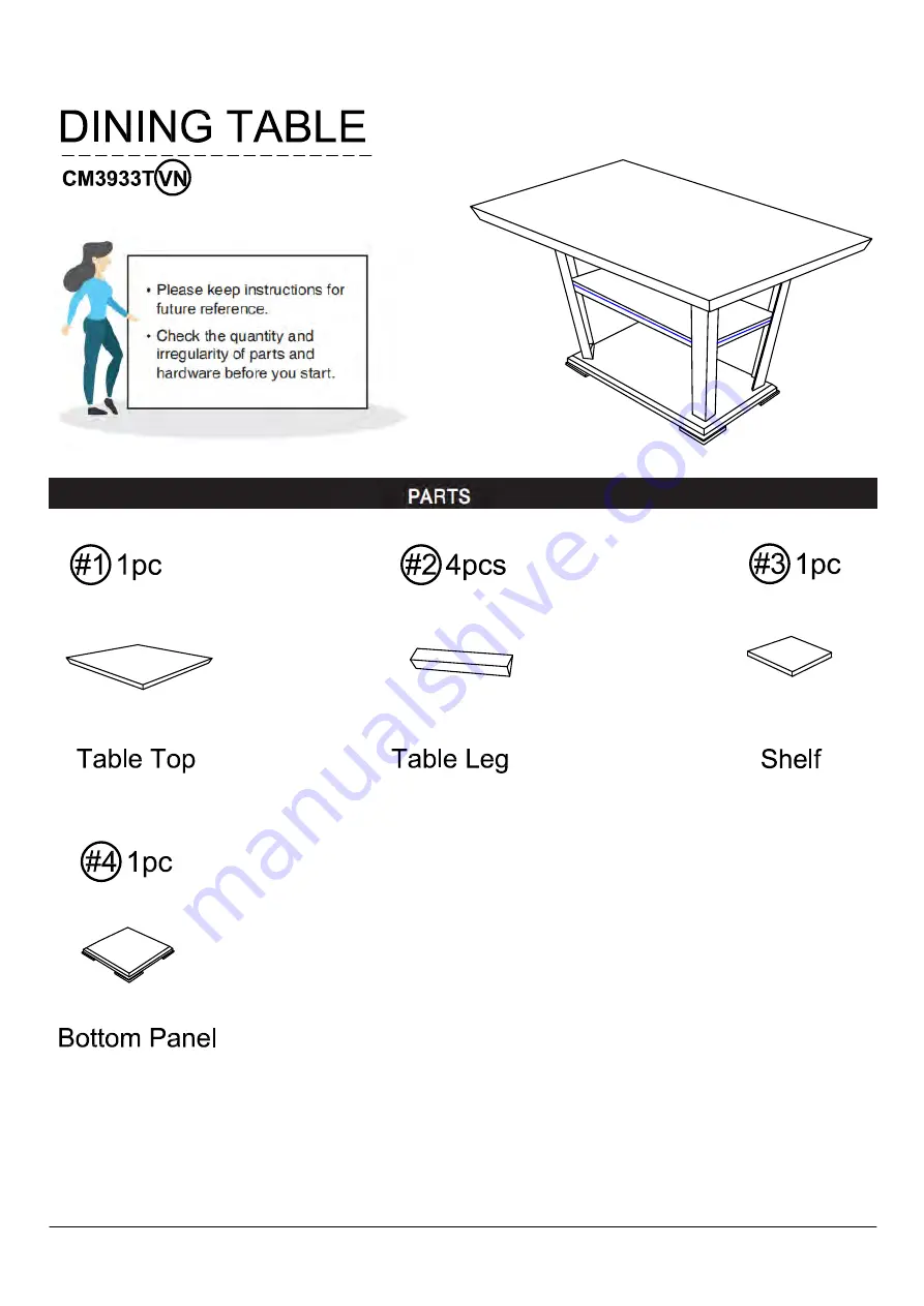 Furniture of America Clayton I CM3933T Скачать руководство пользователя страница 5