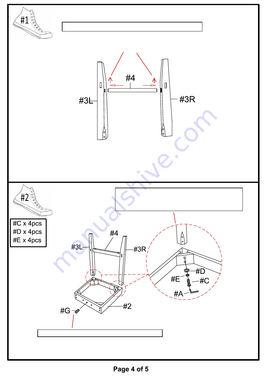 Furniture of America CM-3564BC-2PK Assembly Instructions Download Page 4