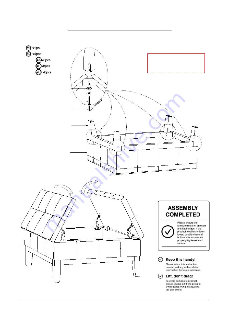 Furniture of America CM-AC365 Assembly Instructions Manual Download Page 6