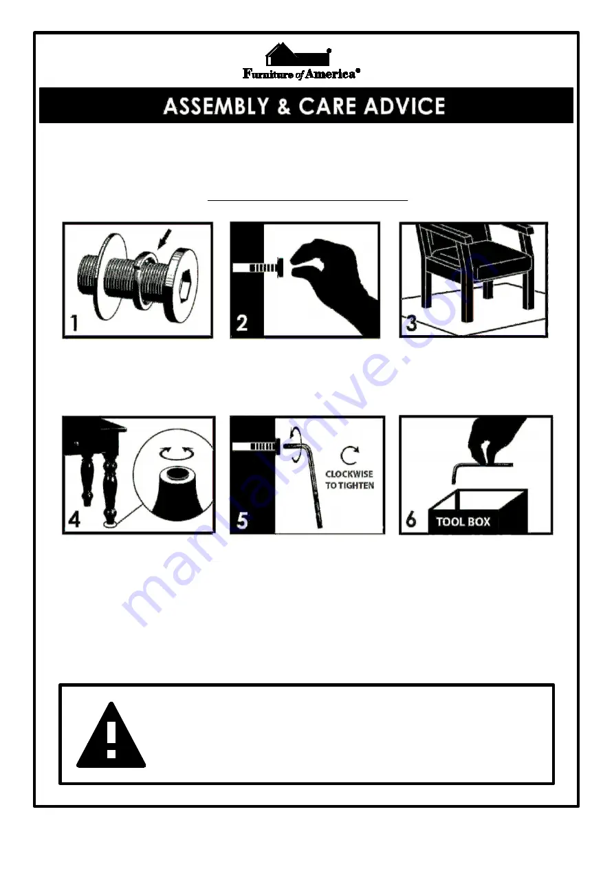 Furniture of America CM-AC6058 Assembly Instructions Manual Download Page 2