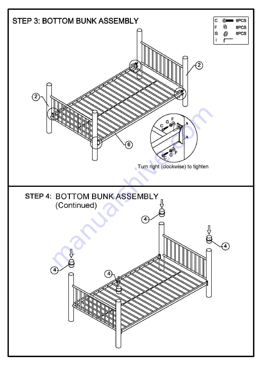 Furniture of America CM-BK1037T Assembly Instructions Manual Download Page 5