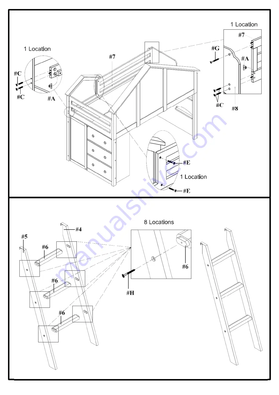 Furniture of America CM-BK131AW Assembly Instructions Manual Download Page 10