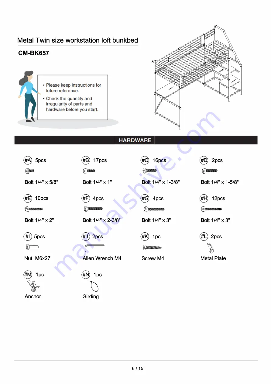 Furniture of America CM-BK657 Скачать руководство пользователя страница 6