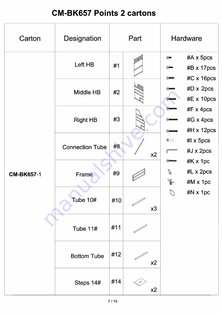 Furniture of America CM-BK657 Скачать руководство пользователя страница 7