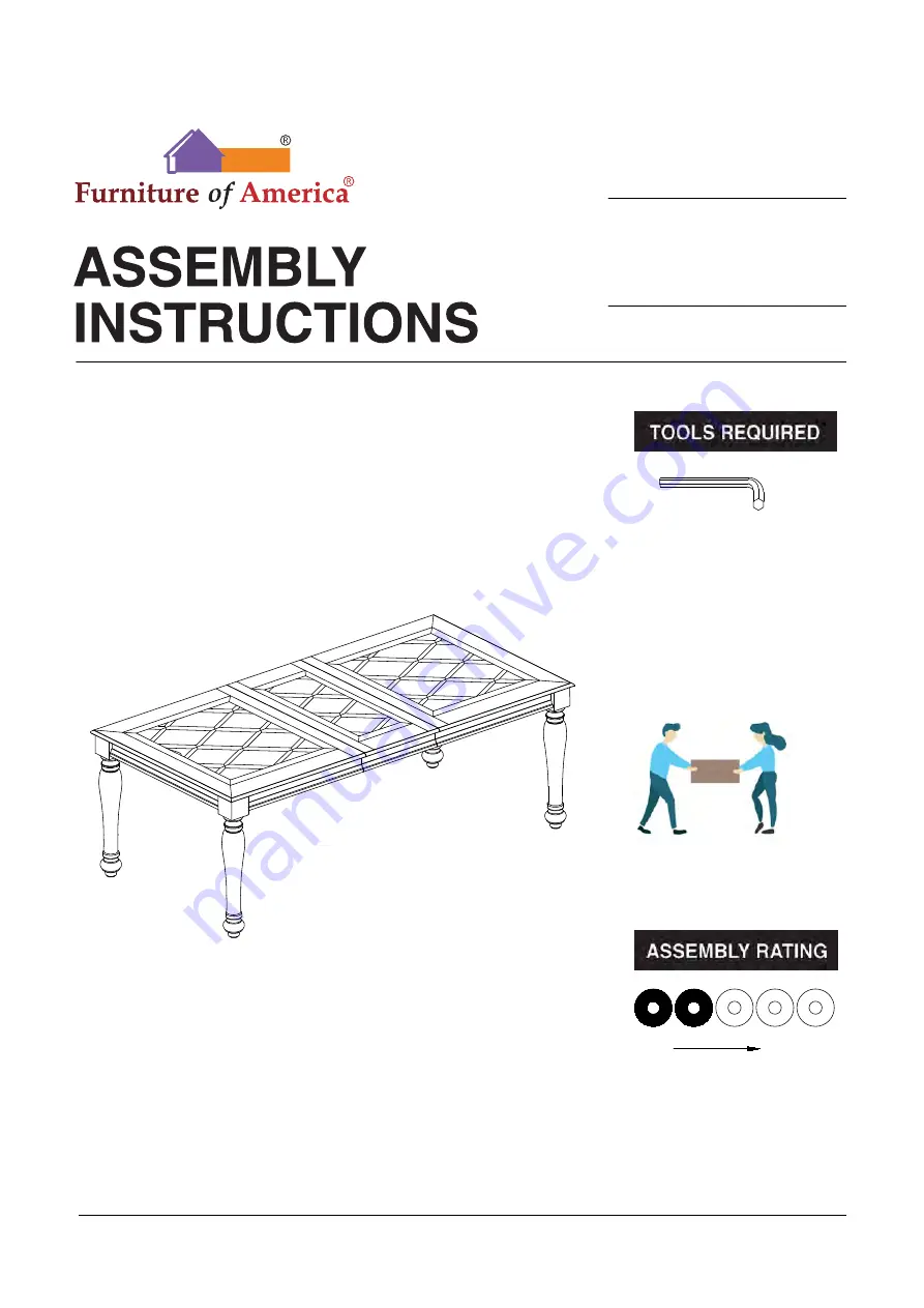 Furniture of America CM3453T Assembly Instructions Manual Download Page 1