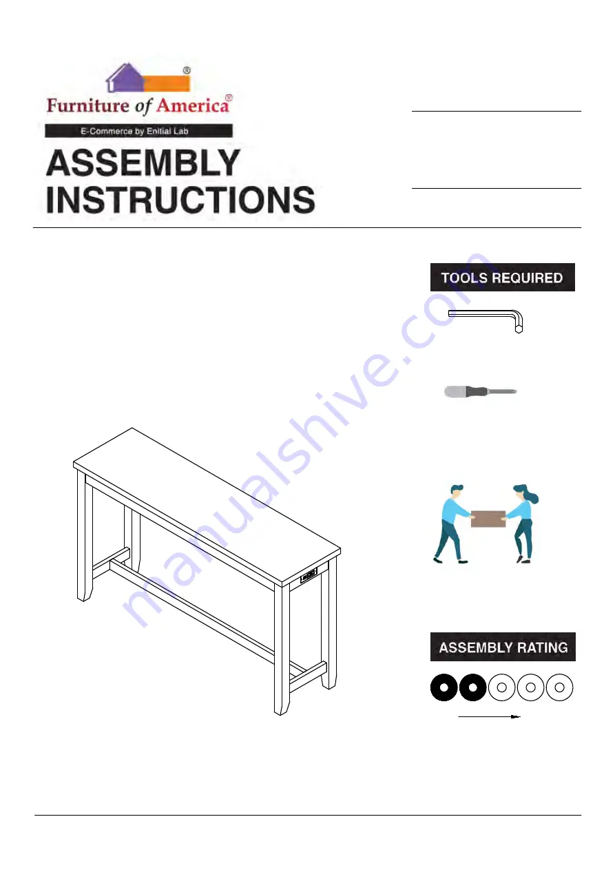 Furniture of America CM3474 Скачать руководство пользователя страница 1