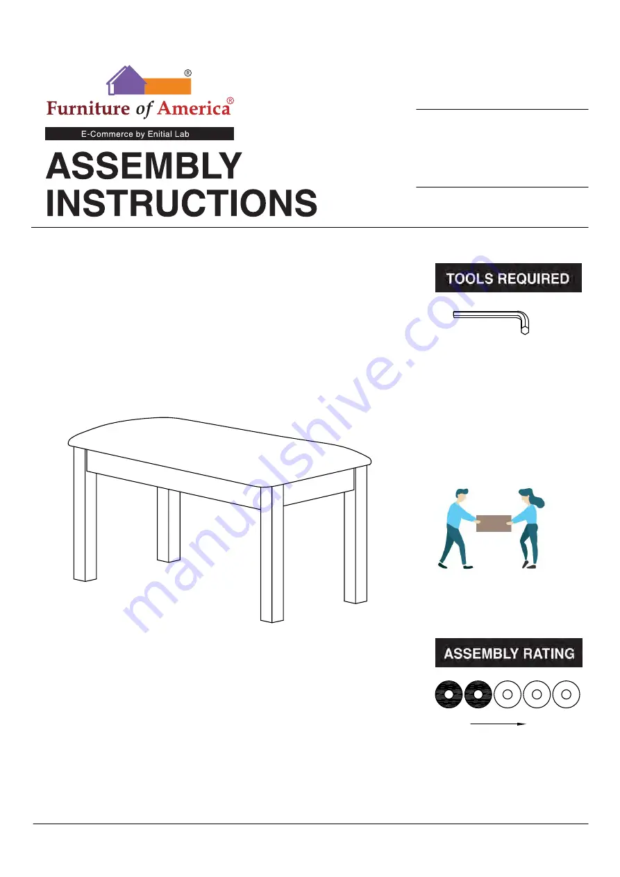 Furniture of America CM3490BN Assembly Instructions Manual Download Page 1