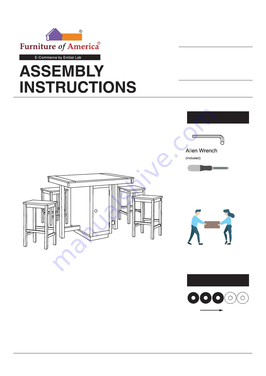 Furniture of America CM3493PT-5PK Скачать руководство пользователя страница 1