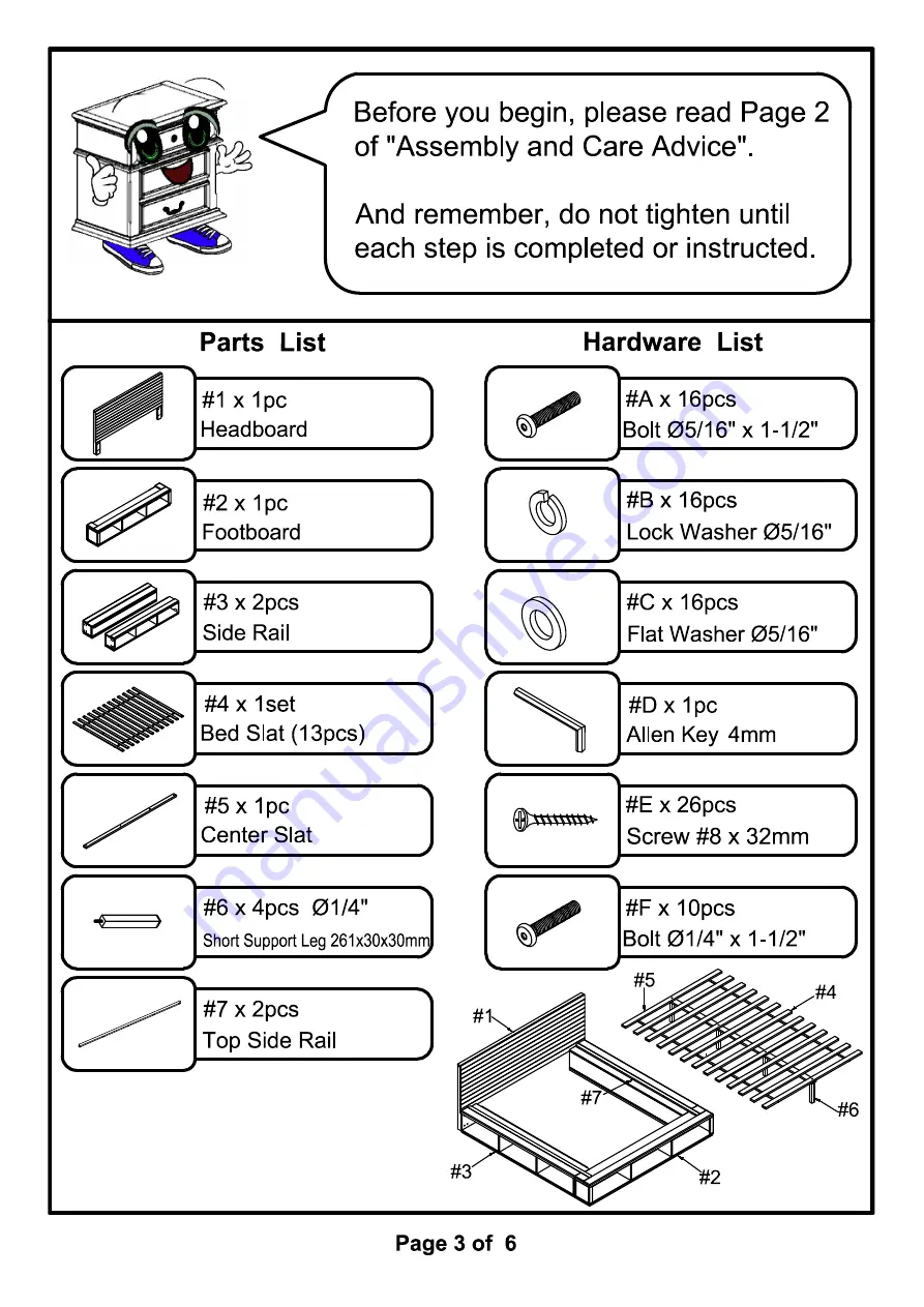 Furniture of America CM7543CK Assembly Instruction Manual Download Page 3