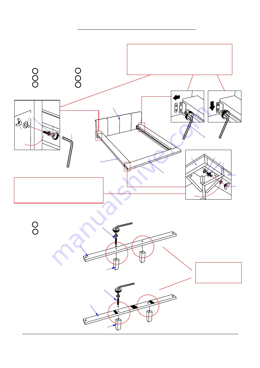 Furniture of America CM7550EK Assembly Instructions Manual Download Page 7