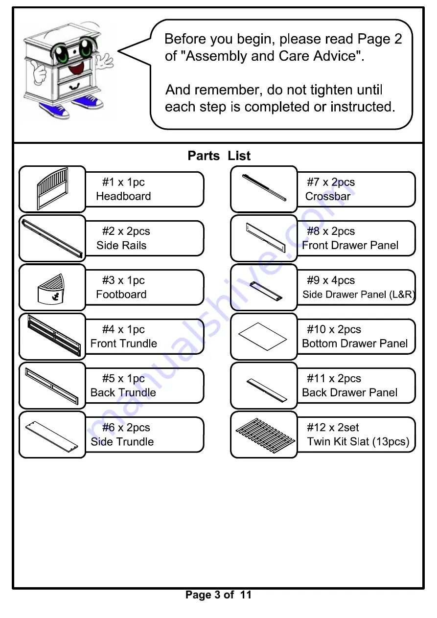 Furniture of America CM7768T Assembly Instructions Manual Download Page 3