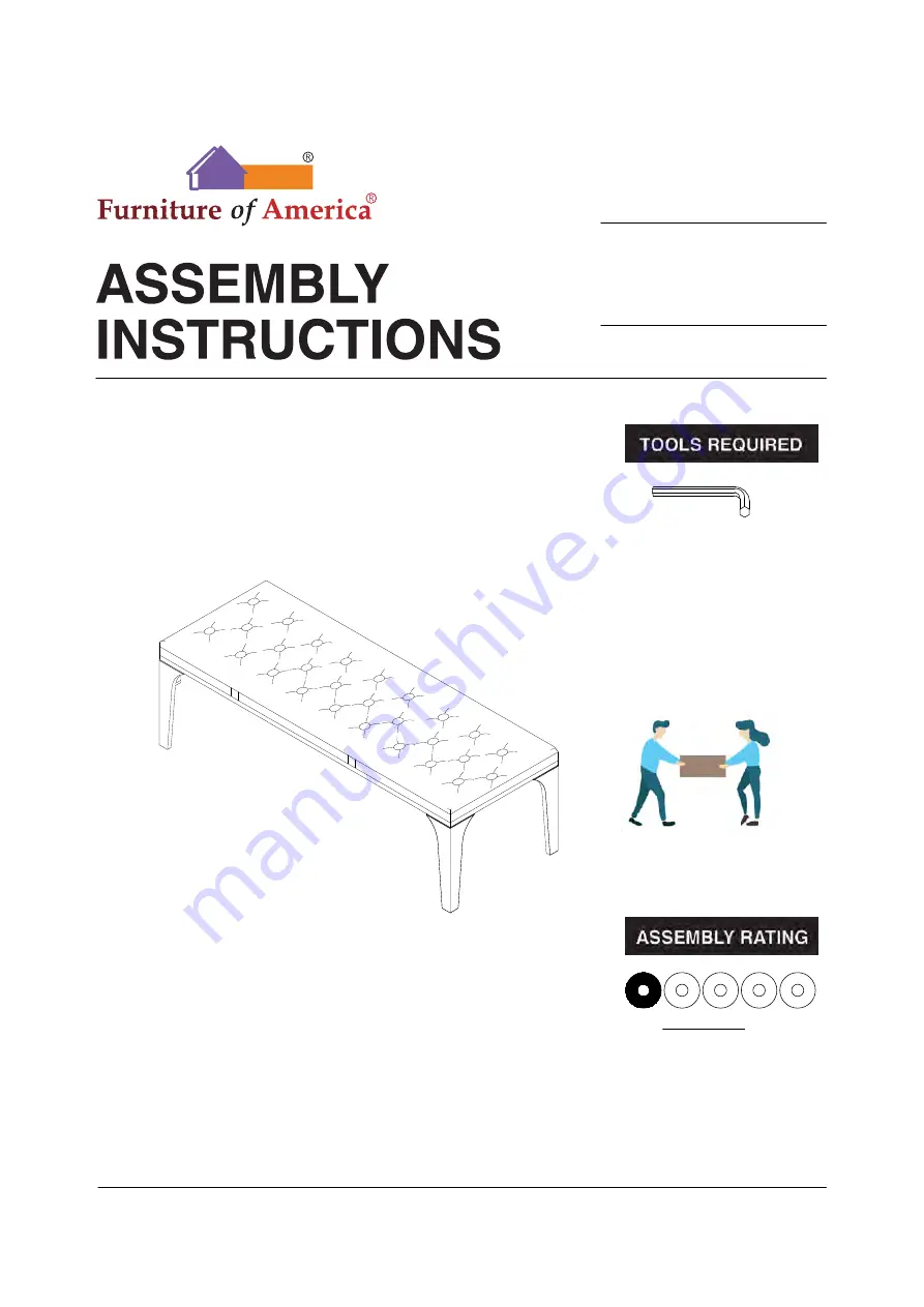 Furniture of America Diocles CM3020BN Assembly Instructions Manual Download Page 1