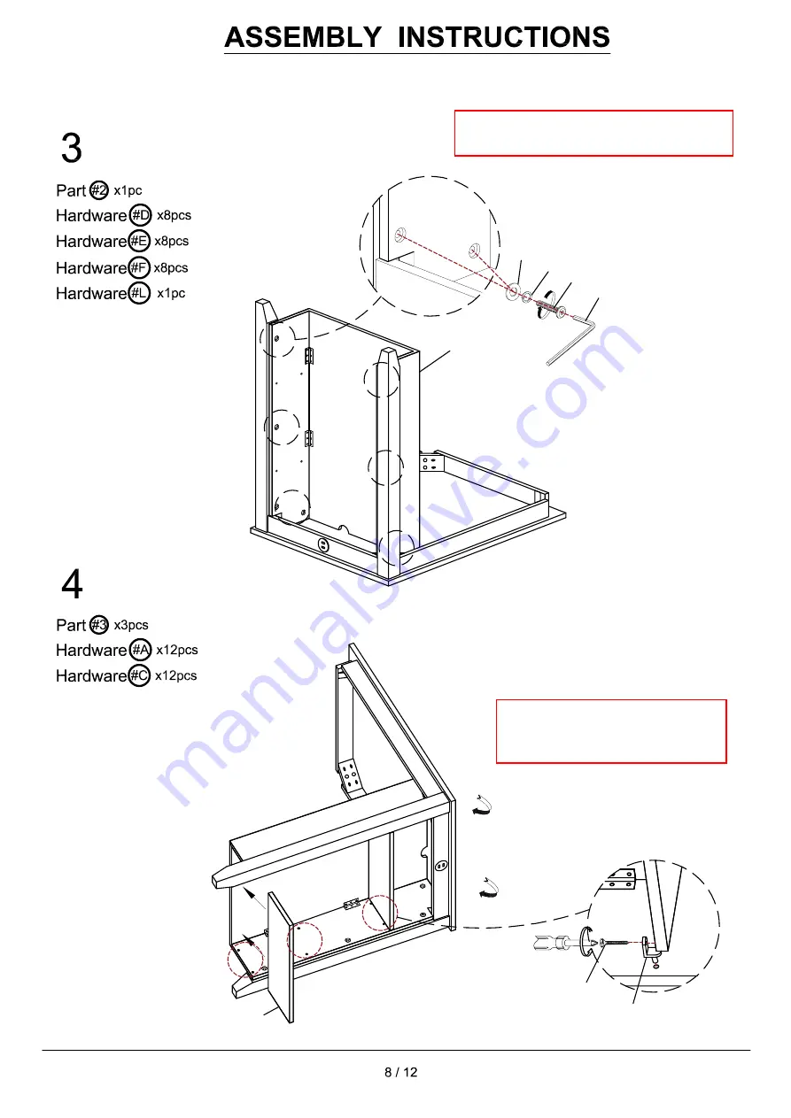 Furniture of America Gandra CM3782-3PK Скачать руководство пользователя страница 8