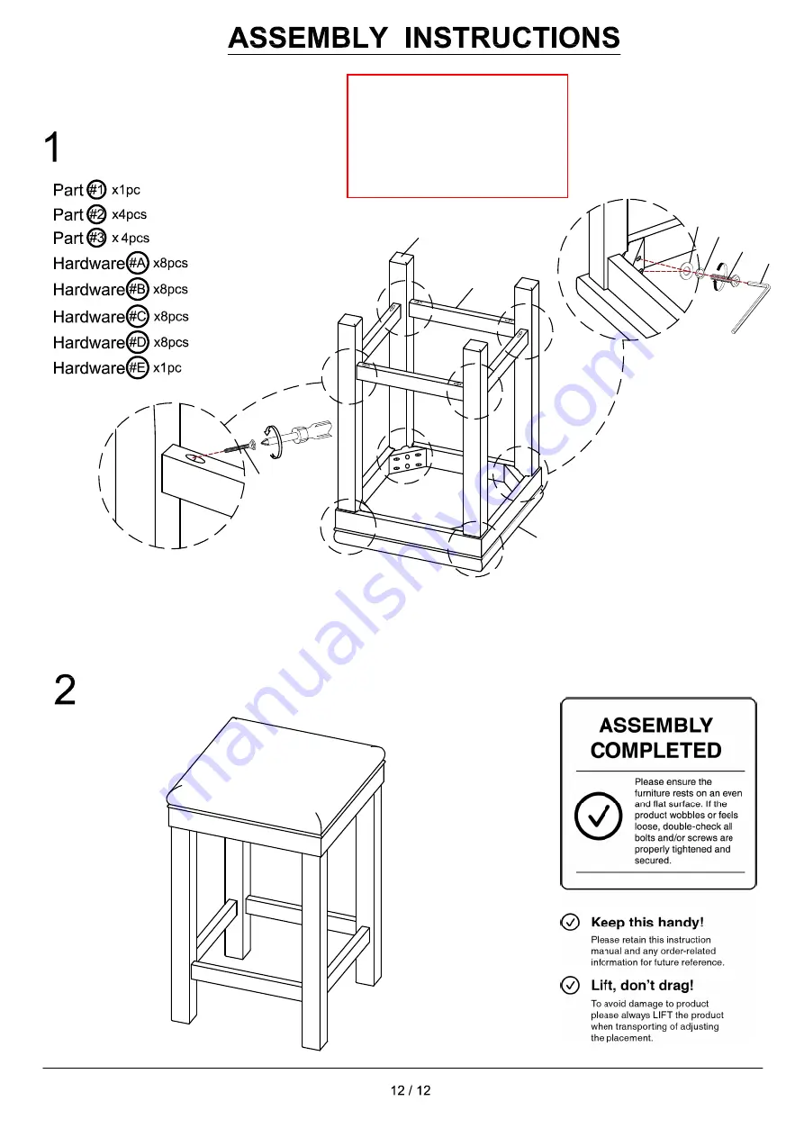 Furniture of America Gandra CM3782-3PK Скачать руководство пользователя страница 12