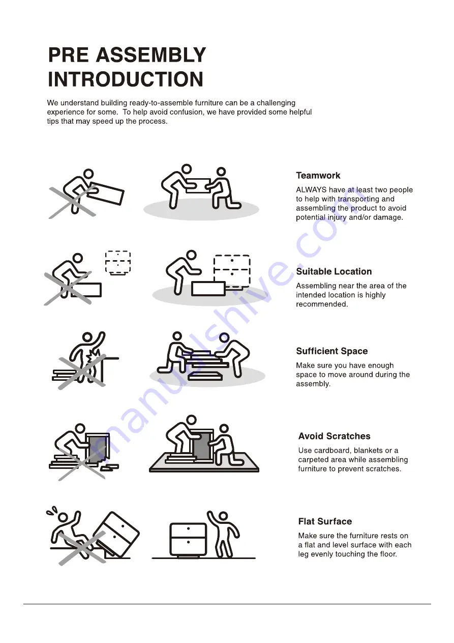 Furniture of America YNJ-1532C5 Assembly Instructions Manual Download Page 3