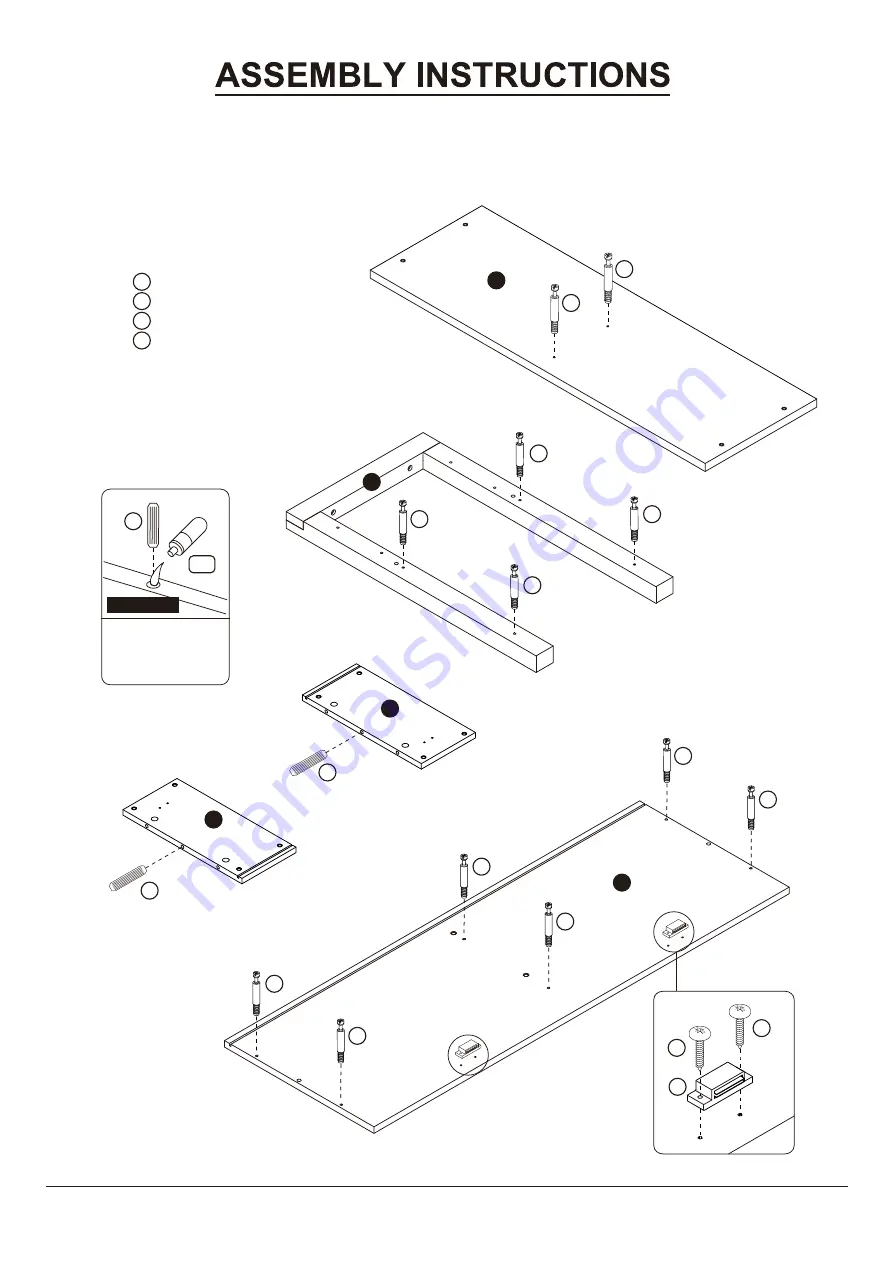 Furniture of America YNJ-1532C5 Assembly Instructions Manual Download Page 8