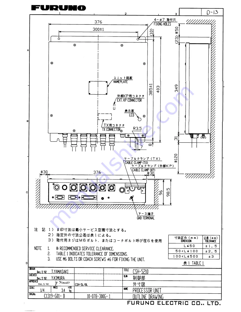 Furuno CSH-5L Installation Manual Download Page 86