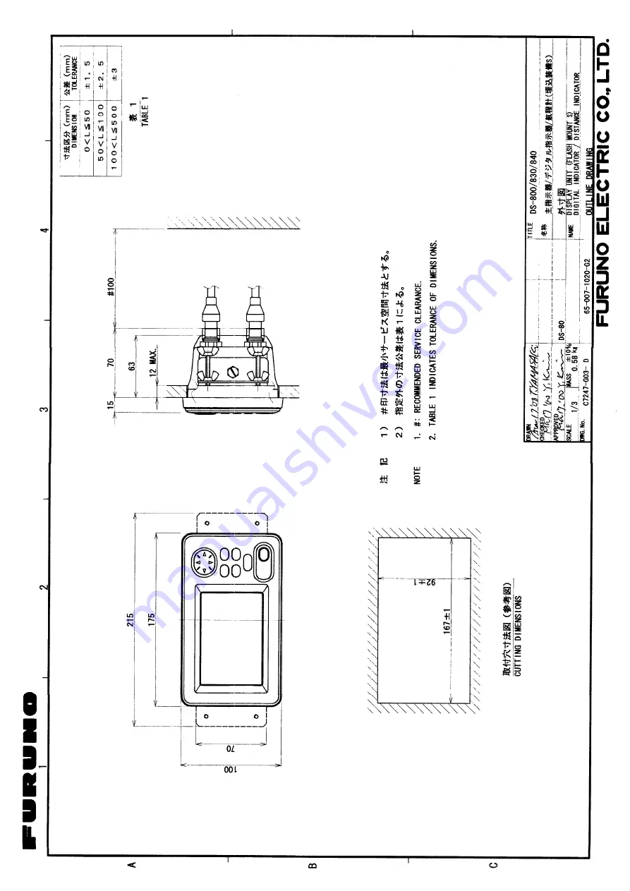 Furuno Doppler Speedlog DS-510 Installation Manual Download Page 62