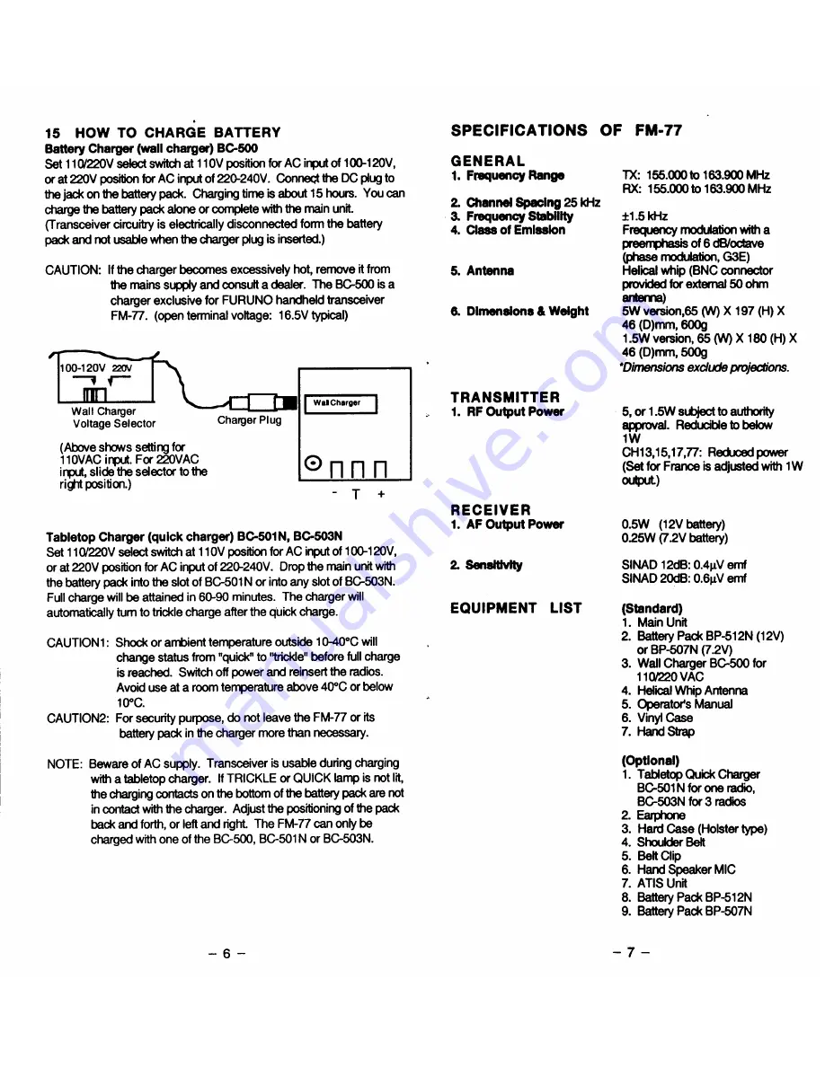 Furuno FM-77 Скачать руководство пользователя страница 5