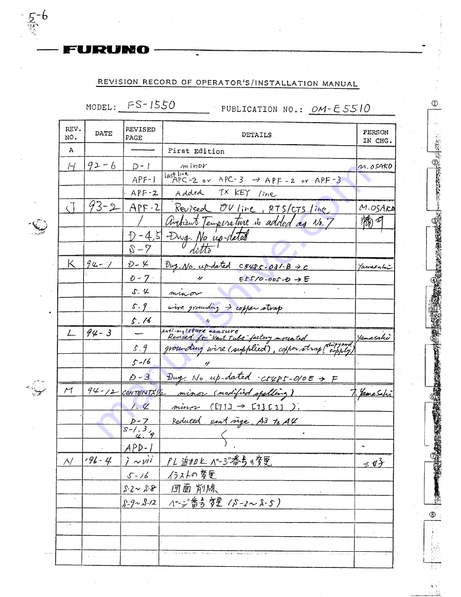 Furuno FS-1550 Owner'S Manual Download Page 73