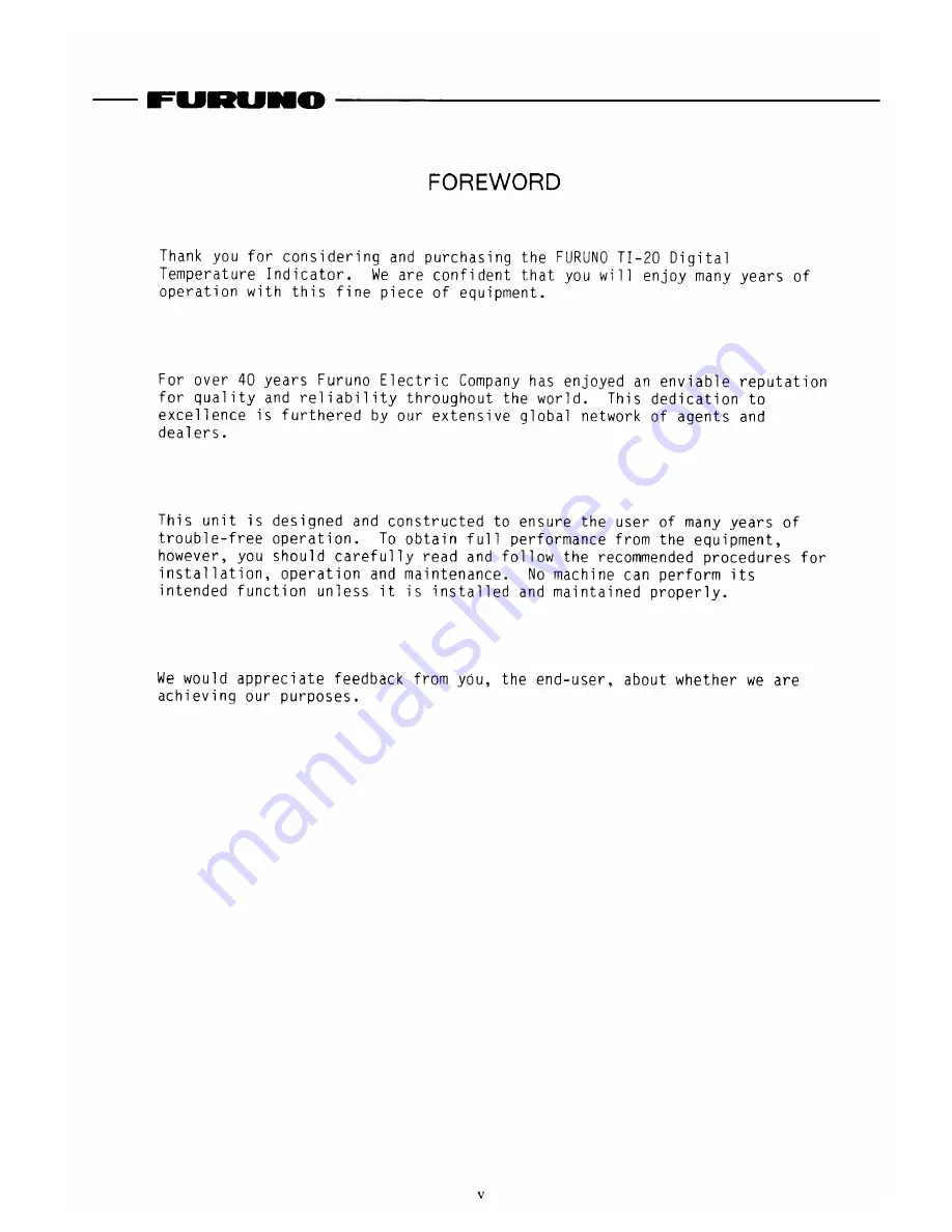 Furuno TI-20 Operator'S Manual Download Page 6