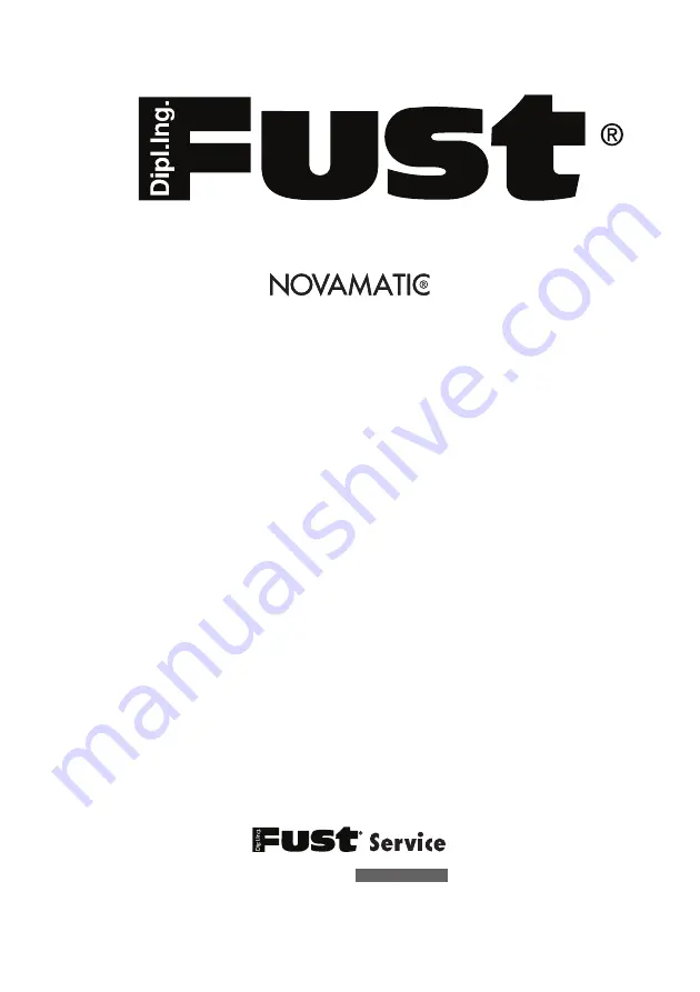 FUST NOVAMATIC WA 712E User Manual Download Page 1