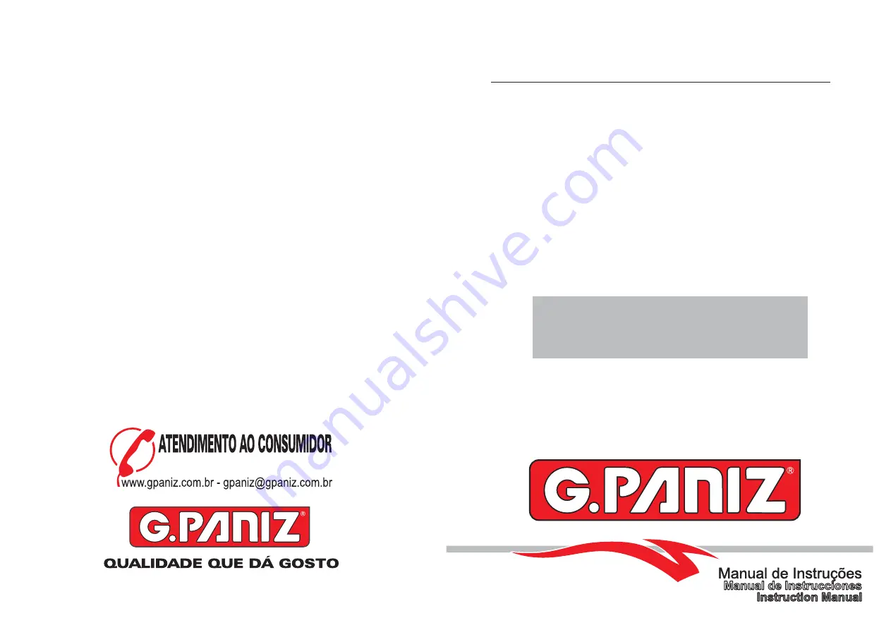 G. Paniz FTE 120 Instruction Manual Download Page 1