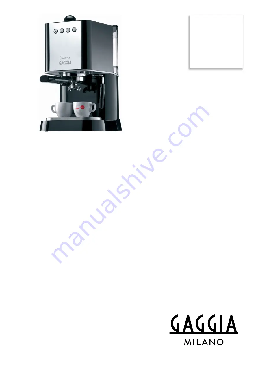 Gaggia RI9301/11 Скачать руководство пользователя страница 1