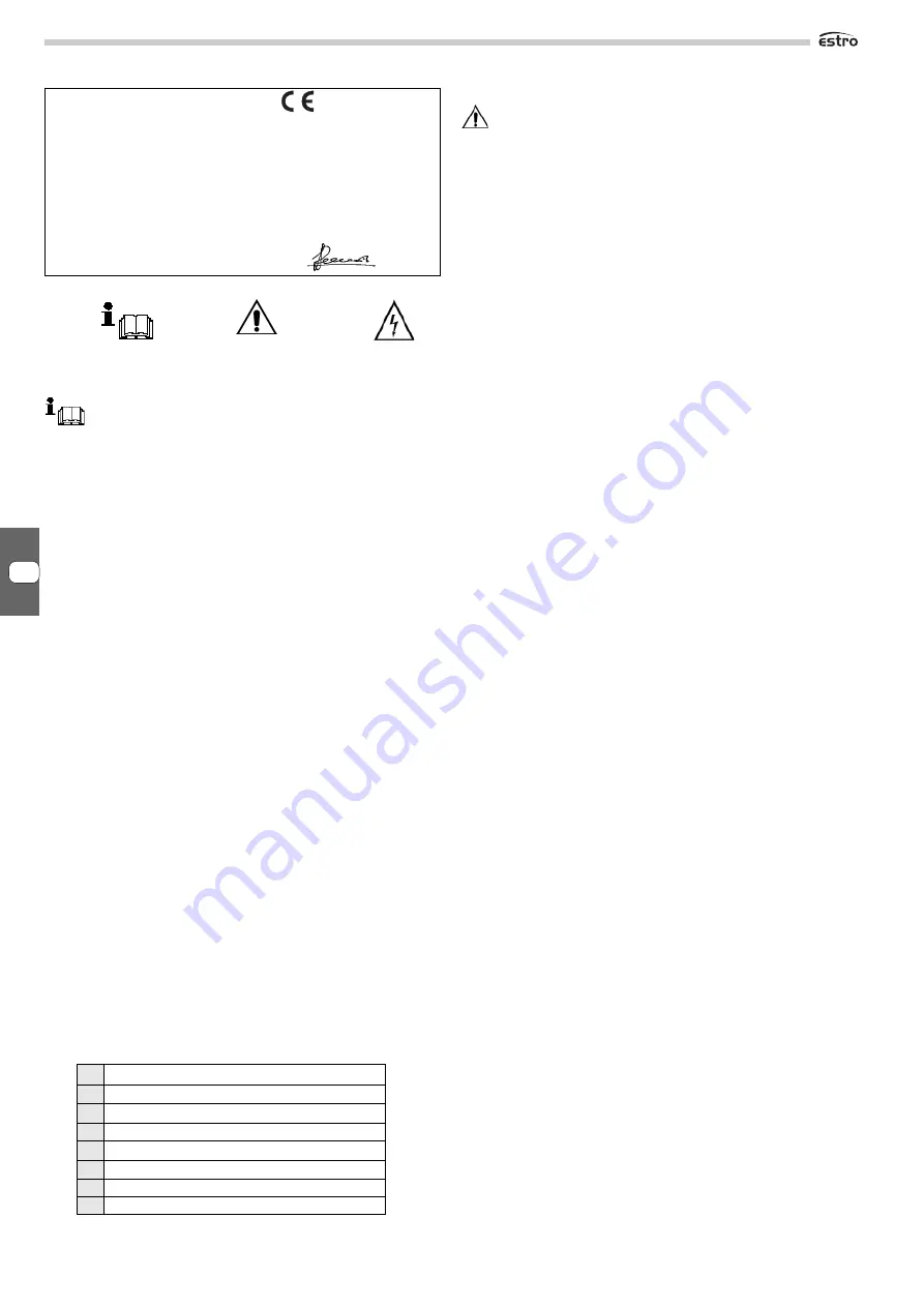 Galletti Estro FC Installation, Use And Maintenance Manual Download Page 12