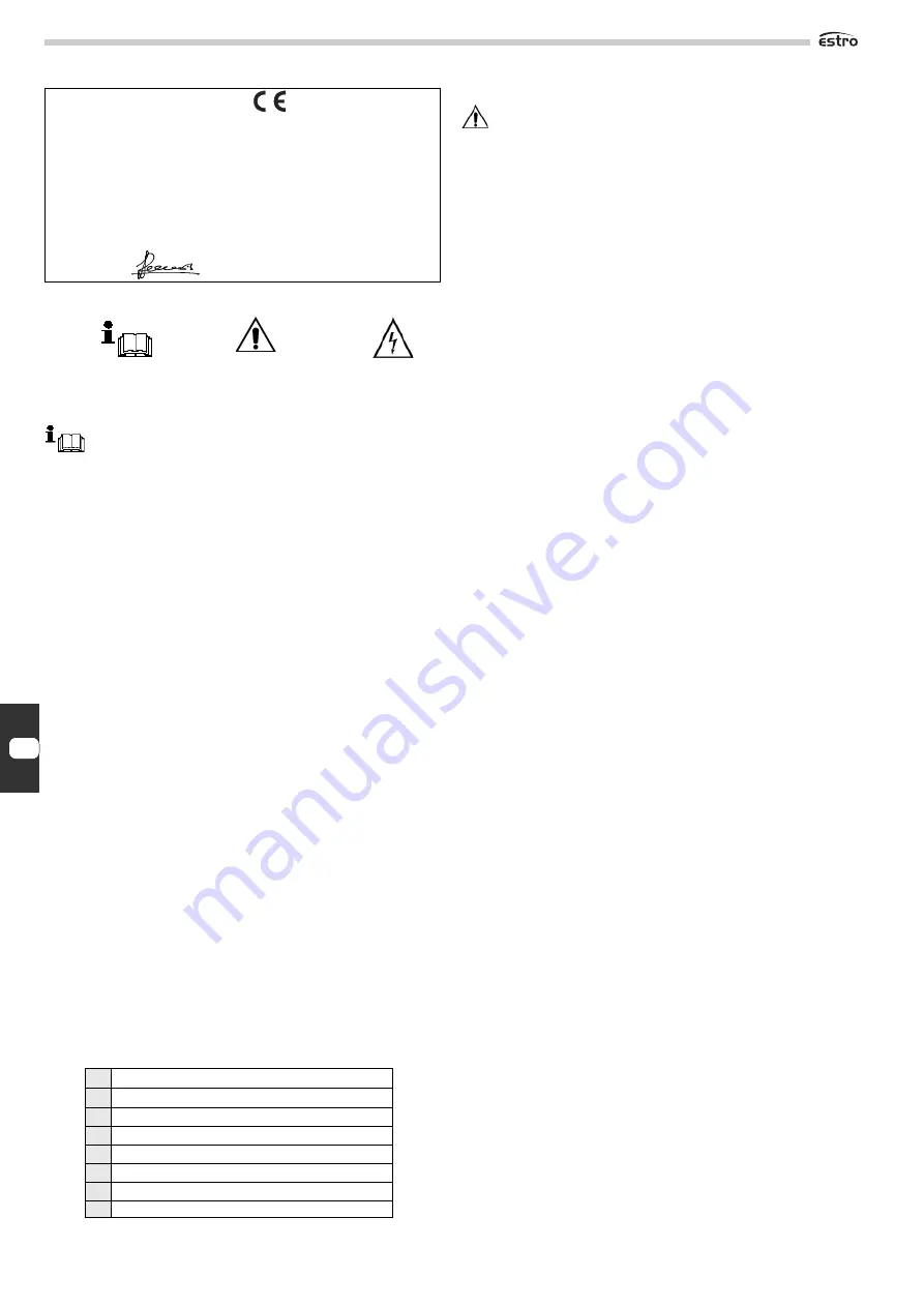 Galletti Estro FC Installation, Use And Maintenance Manual Download Page 16