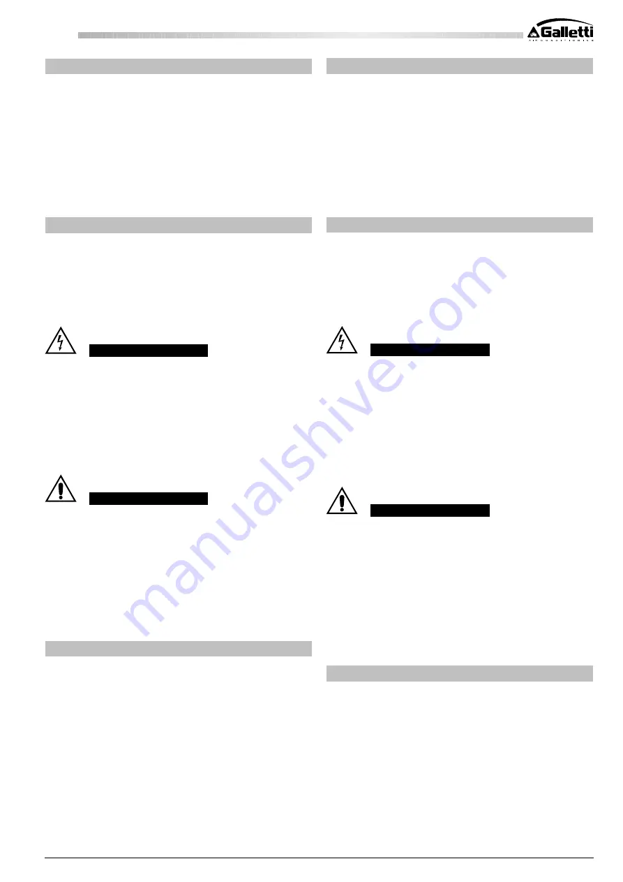 Galletti FM User, Installation & Maintenance Manual Download Page 123