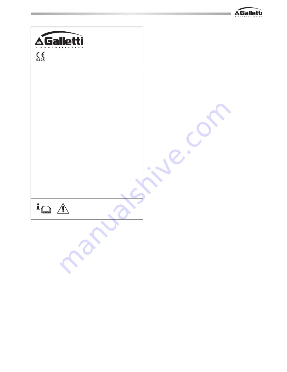 Galletti MPI DC 010 Technical Manual Download Page 3