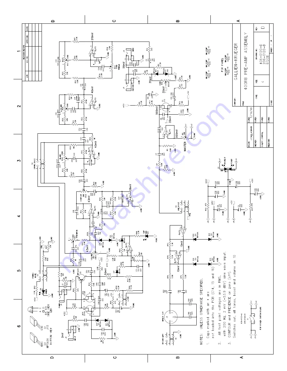 Gallien-Krueger 400RB-III Service Manual Download Page 20