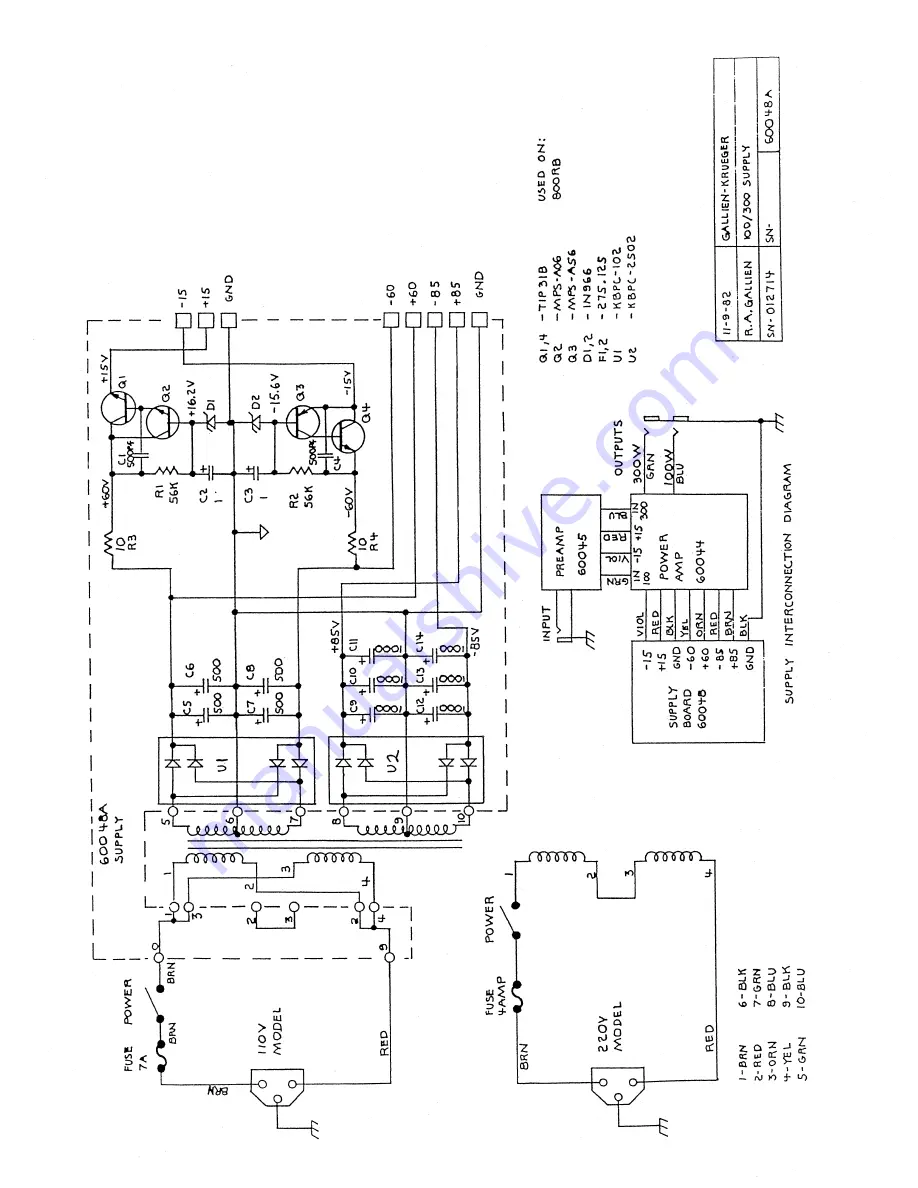 Gallien-Krueger 8000RB Service Manual Download Page 20