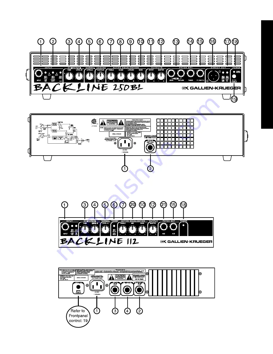 Gallien-Krueger Backline 110 Owner'S Manual Download Page 11