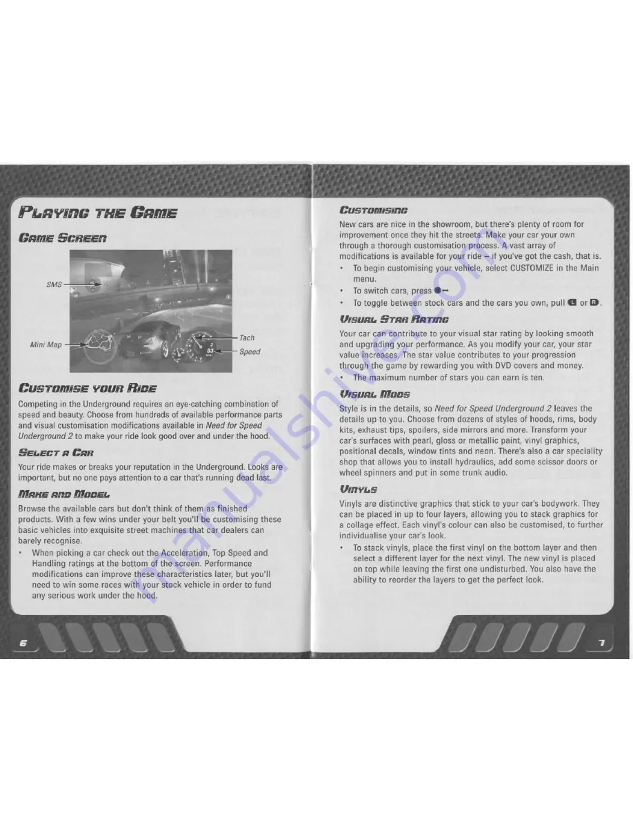 GAMES MICROSOFT XBOX NEED FOR SPEED 2 UNDERGROUND Manual Download Page 3