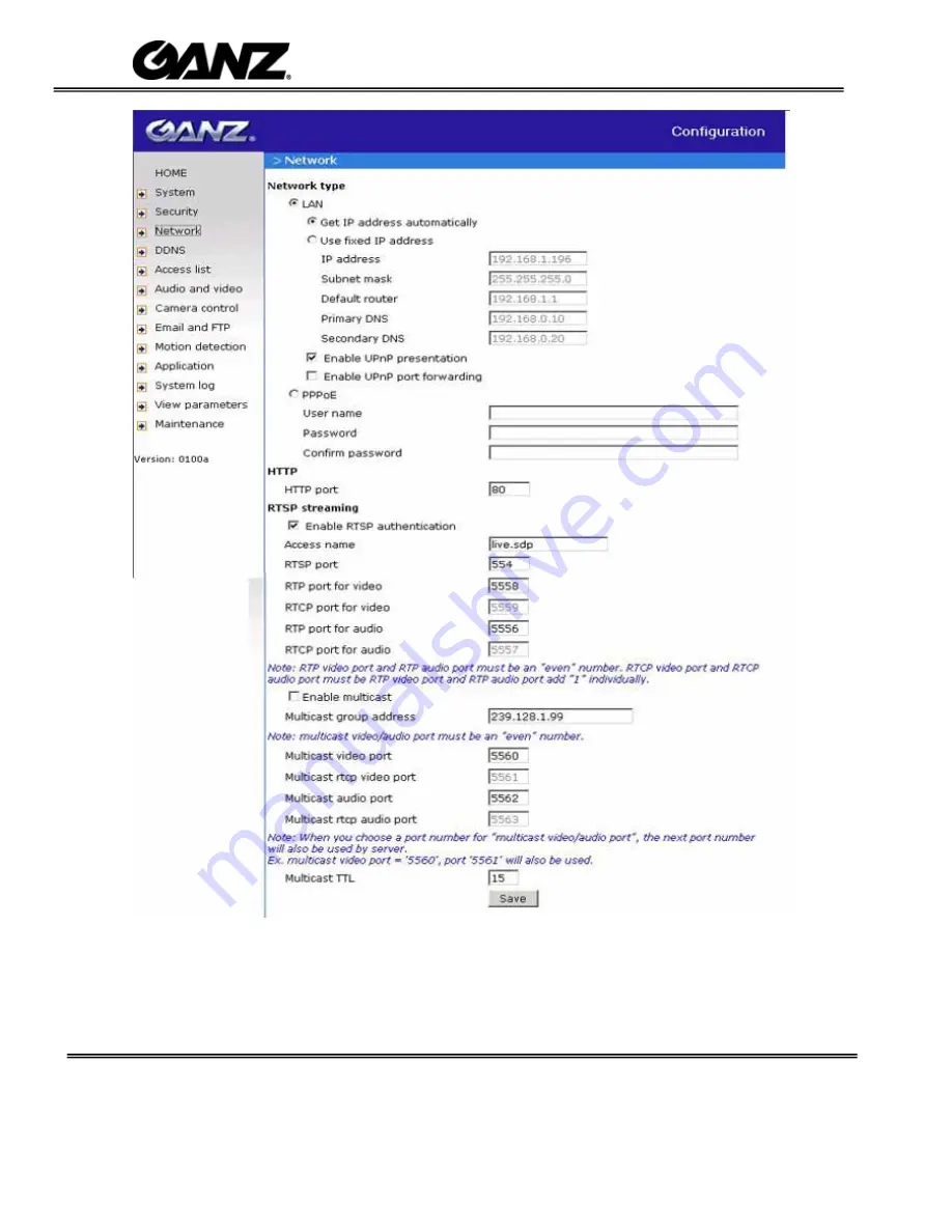 Ganz ZN-PT304L User Manual Download Page 32