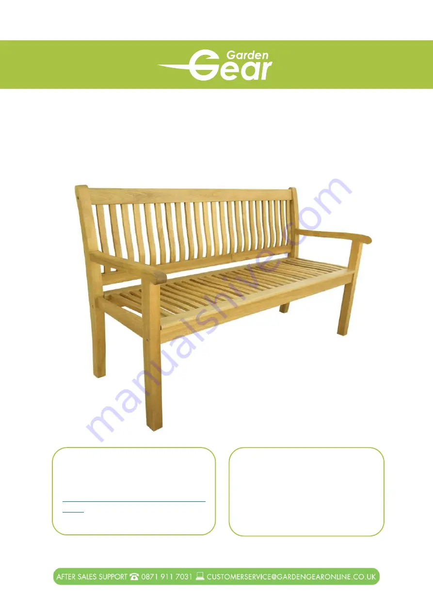 Garden Gear Acacia Garden 3-Seater Bench Скачать руководство пользователя страница 1