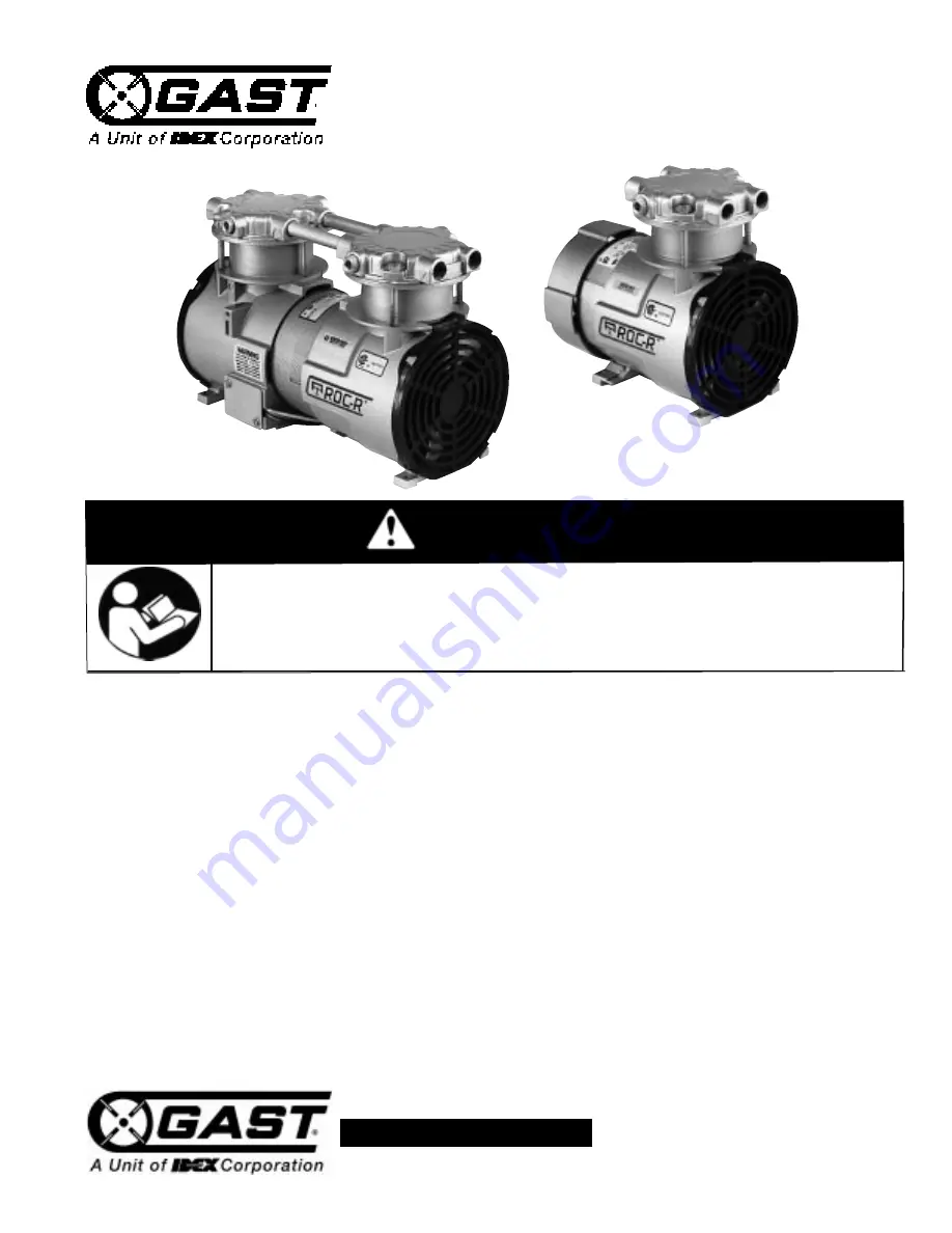 Gast ROA Series Operation & Maintenance Manual Download Page 1